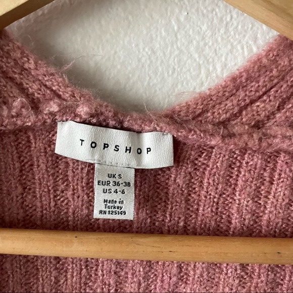 Topshop Pink Oversized Open Front Sweater - Picture 3 of 5